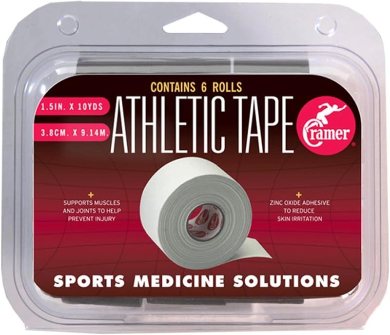 Cramer Team Color Athletic Tape - 1.5" x 10 Yard Roll, Pack of 6, Ideal for Ankle and Wrist Support - Image 2